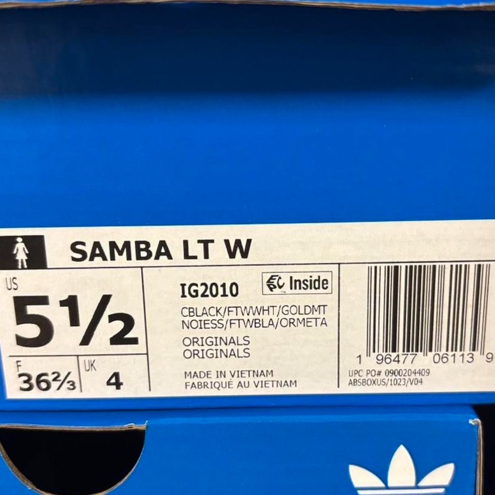Adidas Black and White Samba LT Women’s Sneakers - Picture 7 of 10